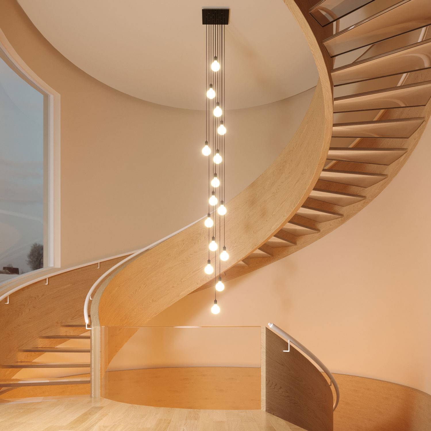 Rosone XXL Rose-One quadrato, 400 mm con 15 fori e 4 fori laterali - Antracite Bianco