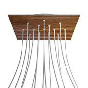 Rosone XXL Rose-One quadrato, 400 mm con 15 fori e 4 fori laterali - Legno Bianco