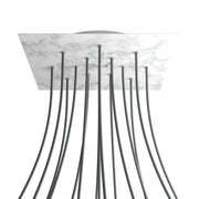 Rosone XXL Rose-One quadrato, 400 mm con 15 fori e 4 fori laterali - Marmo Carrara Bianco