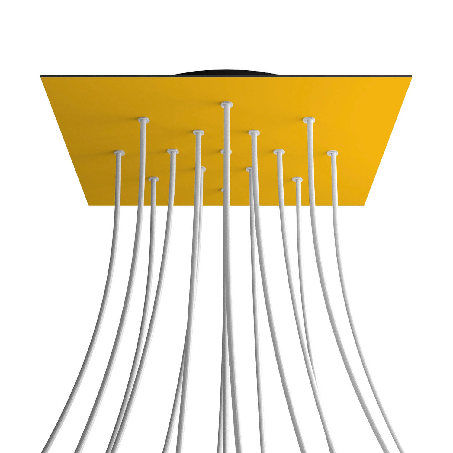 Rosone XXL Rose-One quadrato, 400 mm con 15 fori e 4 fori laterali - Mostarda Nero