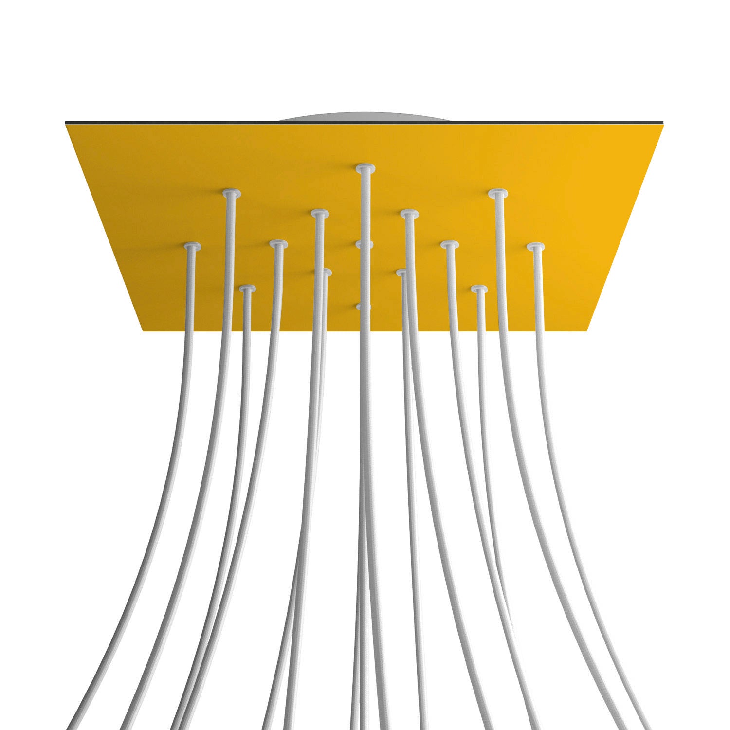 Rosone XXL Rose-One quadrato, 400 mm con 15 fori e 4 fori laterali - Mostarda Bianco
