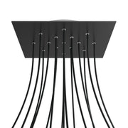 Rosone XXL Rose-One quadrato, 400 mm con 15 fori e 4 fori laterali - Nero opaco Bianco