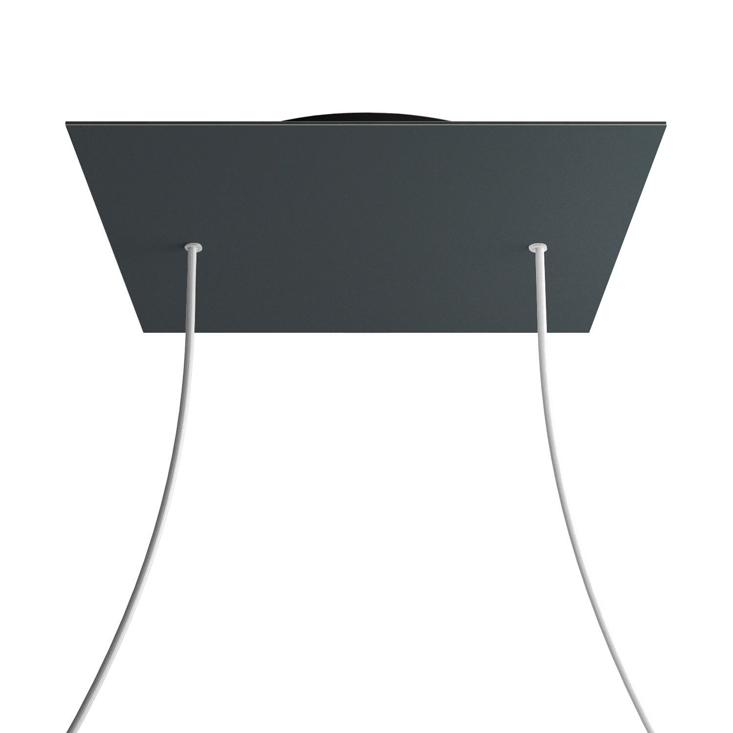 Rosone XXL Rose-One quadrato, 400 mm con 2 fori e 4 fori laterali - Antracite Nero