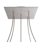 Rosone XXL Rose-One quadrato, 400 mm con 5 fori e 4 fori laterali - Dibond Acciaio satinato Bianco