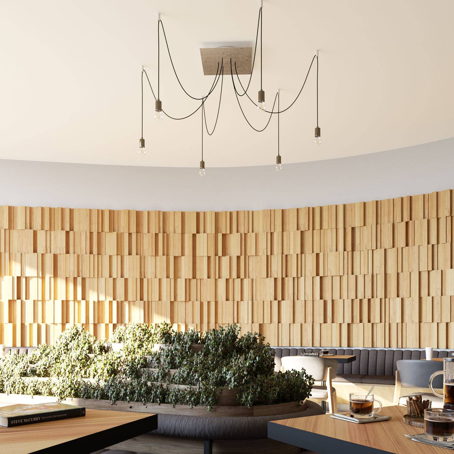 Rosone XXL Rose-One quadrato, 400 mm con 6 fori e 4 fori laterali - Mostarda Bianco