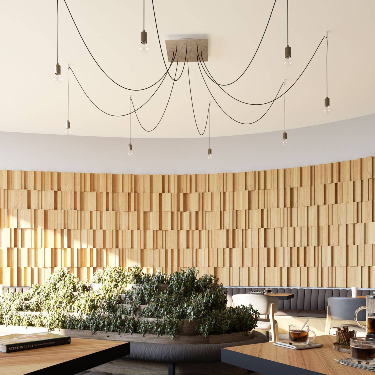 Rosone XXL Rose-One quadrato, 400 mm con 8 fori e 4 fori laterali - Antracite Bianco