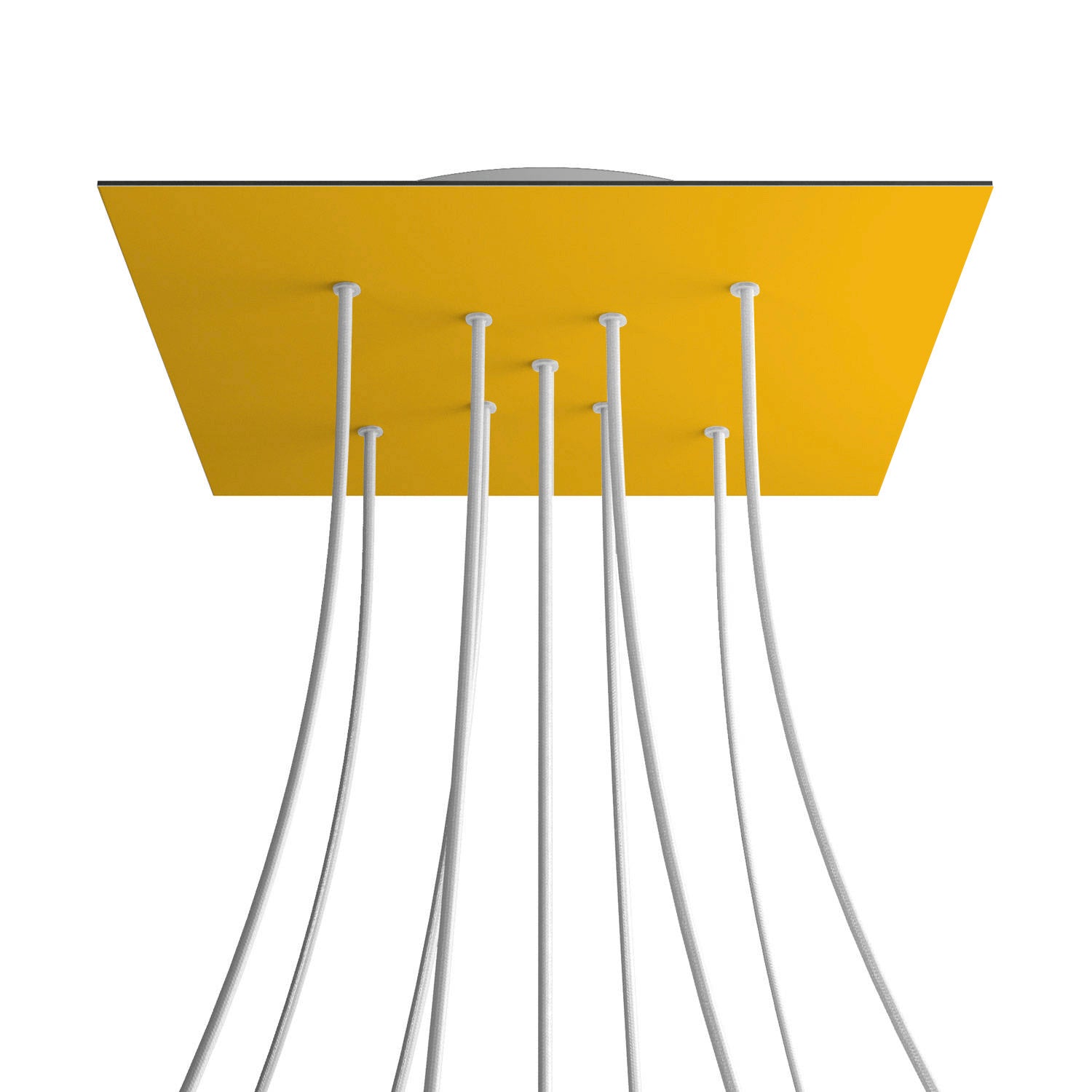 Rosone XXL Rose-One quadrato, 400 mm con 9 fori a X e 4 fori laterali - Mostarda Bianco