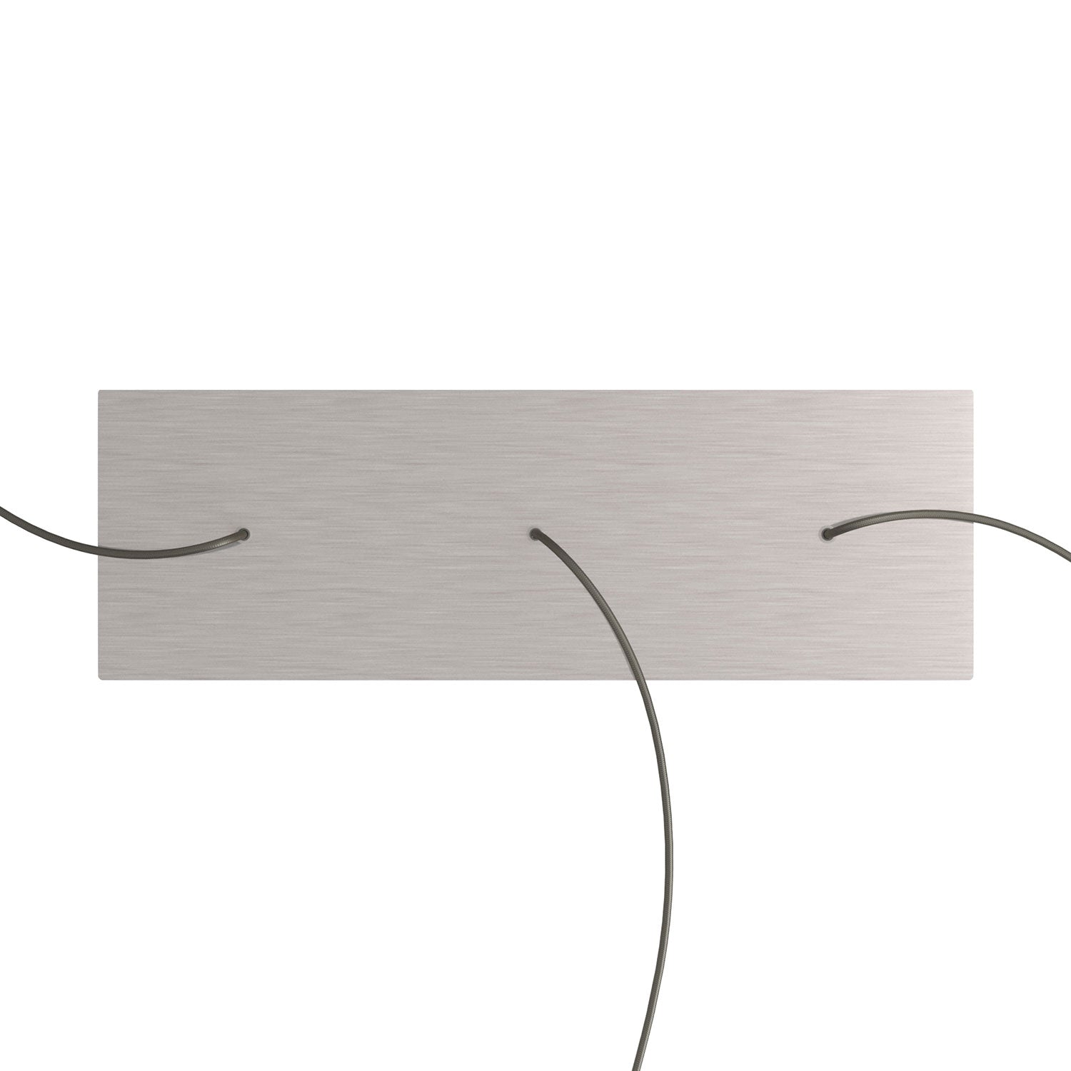 Rosone XXL Rose-One rettangolare a 3 fori in linea e 6 fori laterali, dimensioni 675 x 225 mm - Dibond Acciaio satinato Bianco