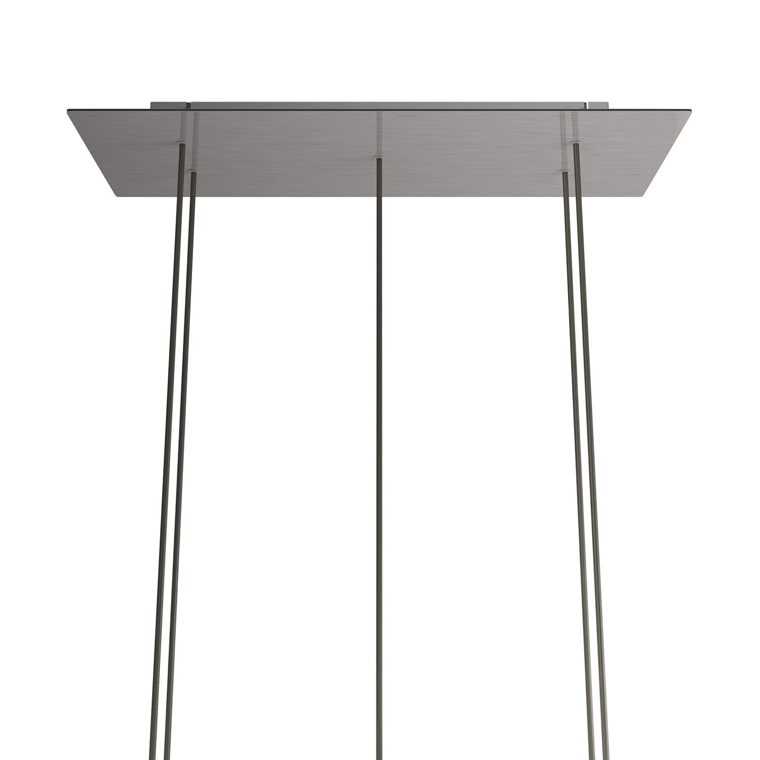 Rosone XXL Rose - One rettangolare a 5 fori e 6 fori laterali, dimensioni 675 x 225 mm - Dibond Acciaio satinato - Creative Cables