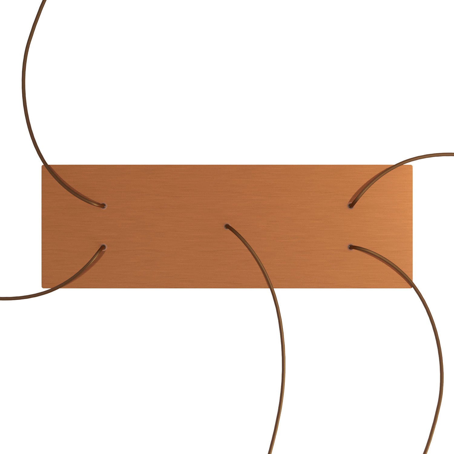 Rosone XXL Rose - One rettangolare a 5 fori e 6 fori laterali, dimensioni 675 x 225 mm - Dibond Rame satinato - Creative Cables