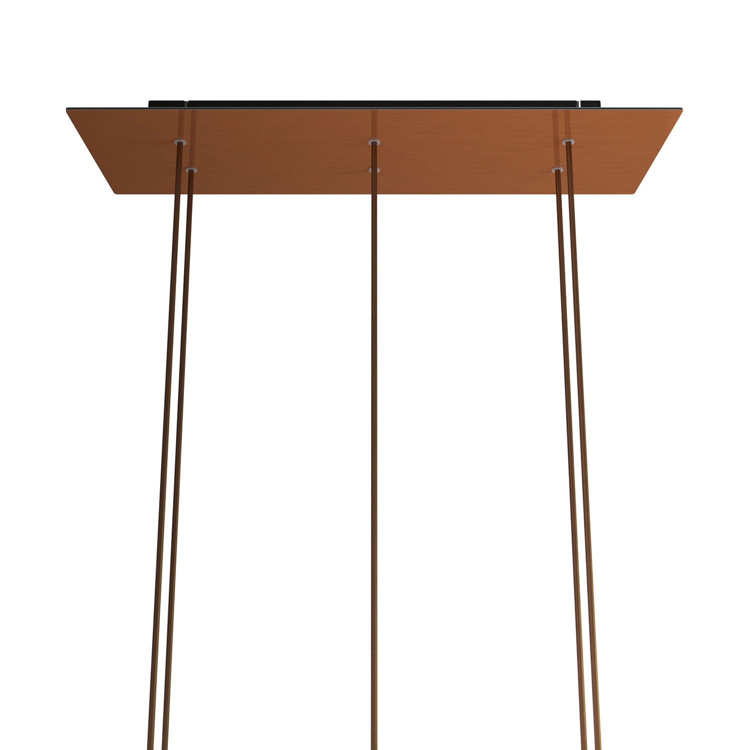 Rosone XXL Rose-One rettangolare a 6 fori e 6 fori laterali, dimensioni 675 x 225 mm - Dibond Rame satinato Nero