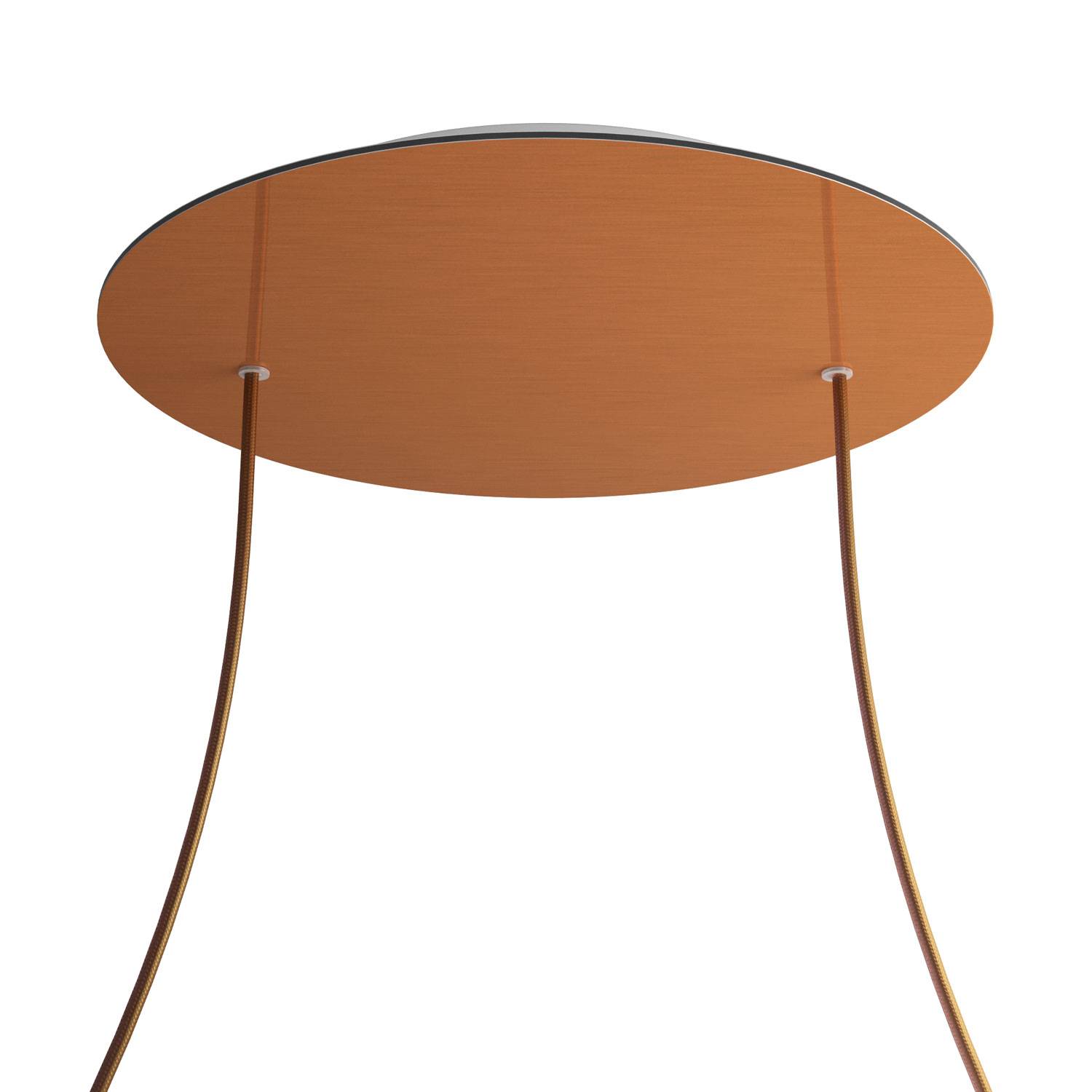 Rosone XXL Rose-One rotondo, diametro 400 mm con 2 fori e 4 fori laterali - Dibond Rame satinato Bianco