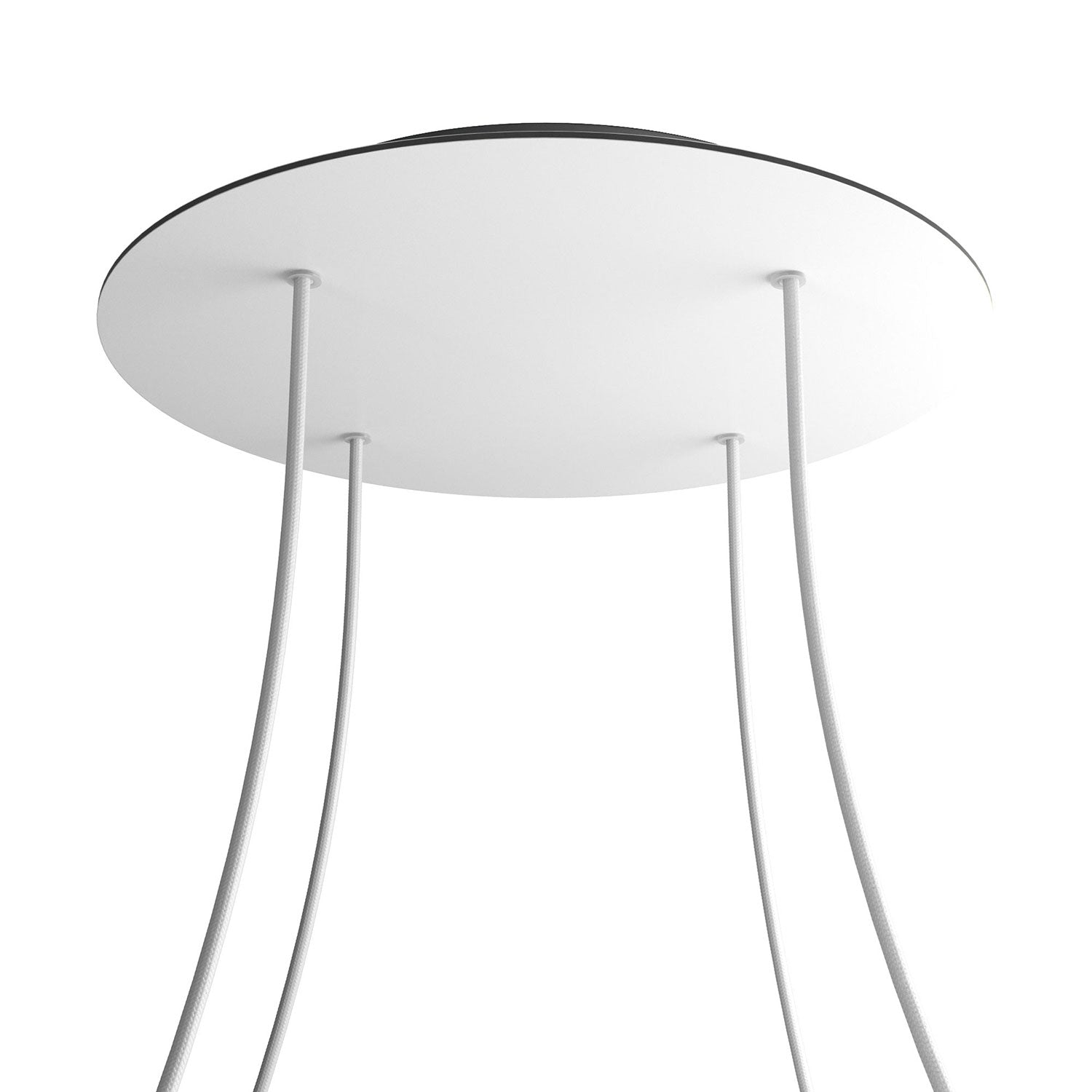 Rosone XXL Rose-One rotondo, diametro 400 mm con 4 fori e 4 fori laterali - Bianco opaco Nero