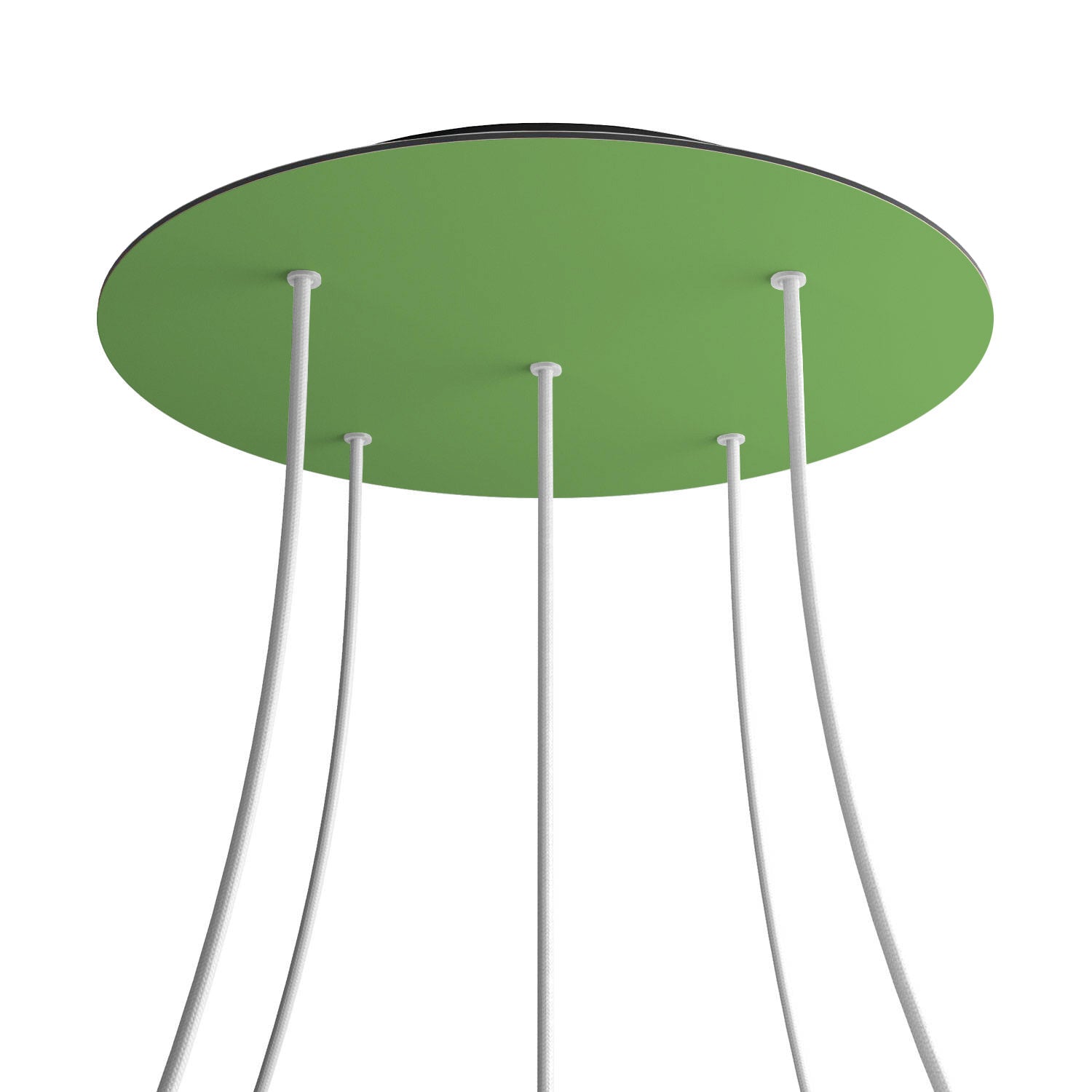 Rosone XXL Rose-One rotondo, diametro 400 mm con 5 fori e 4 fori laterali - Verde prato Nero