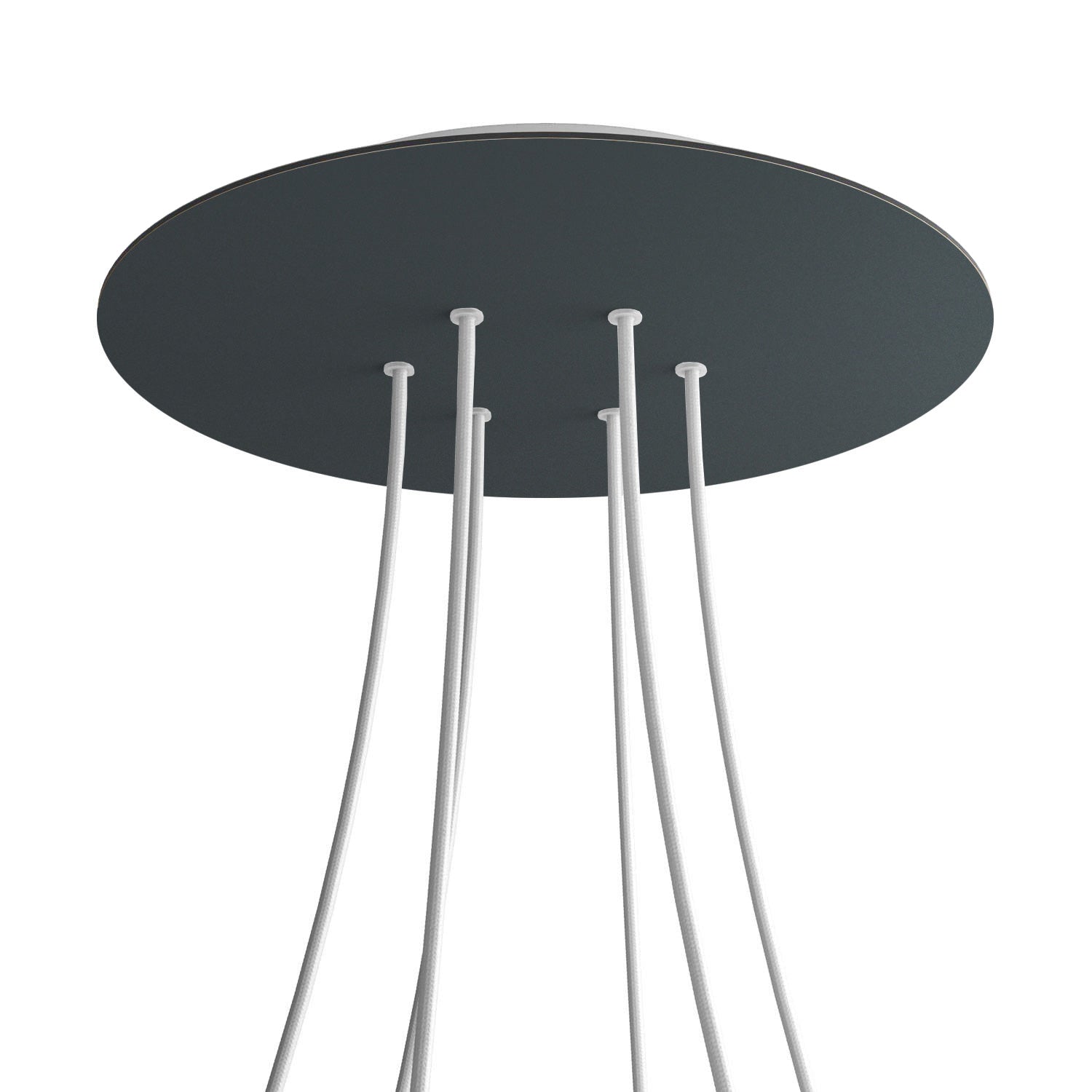 Rosone XXL Rose - One rotondo, diametro 400 mm con 6 fori e 4 fori laterali - Antracite - Creative Cables