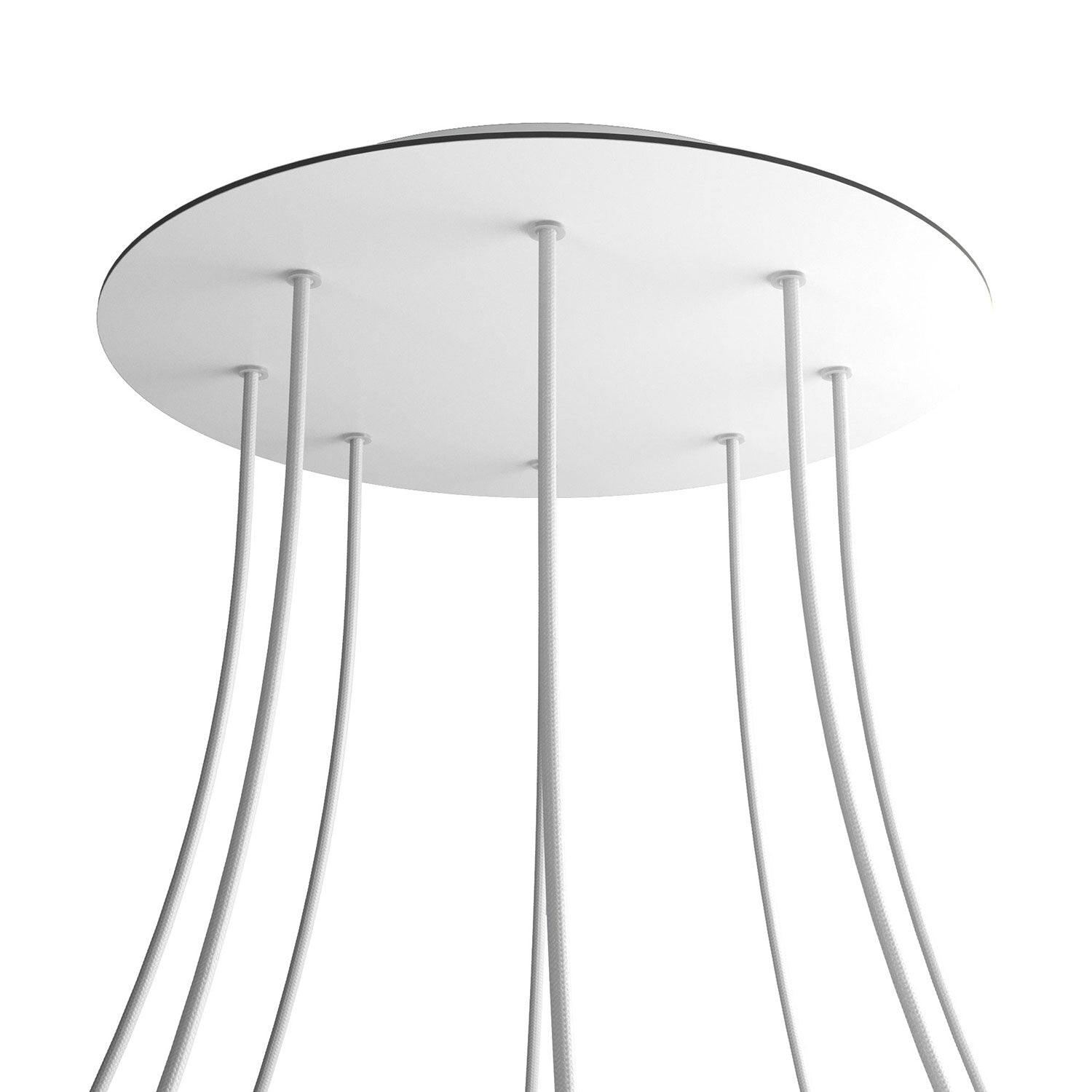 Rosone XXL Rose - One rotondo, diametro 400 mm con 8 fori e 4 fori laterali - Bianco opaco - Creative Cables