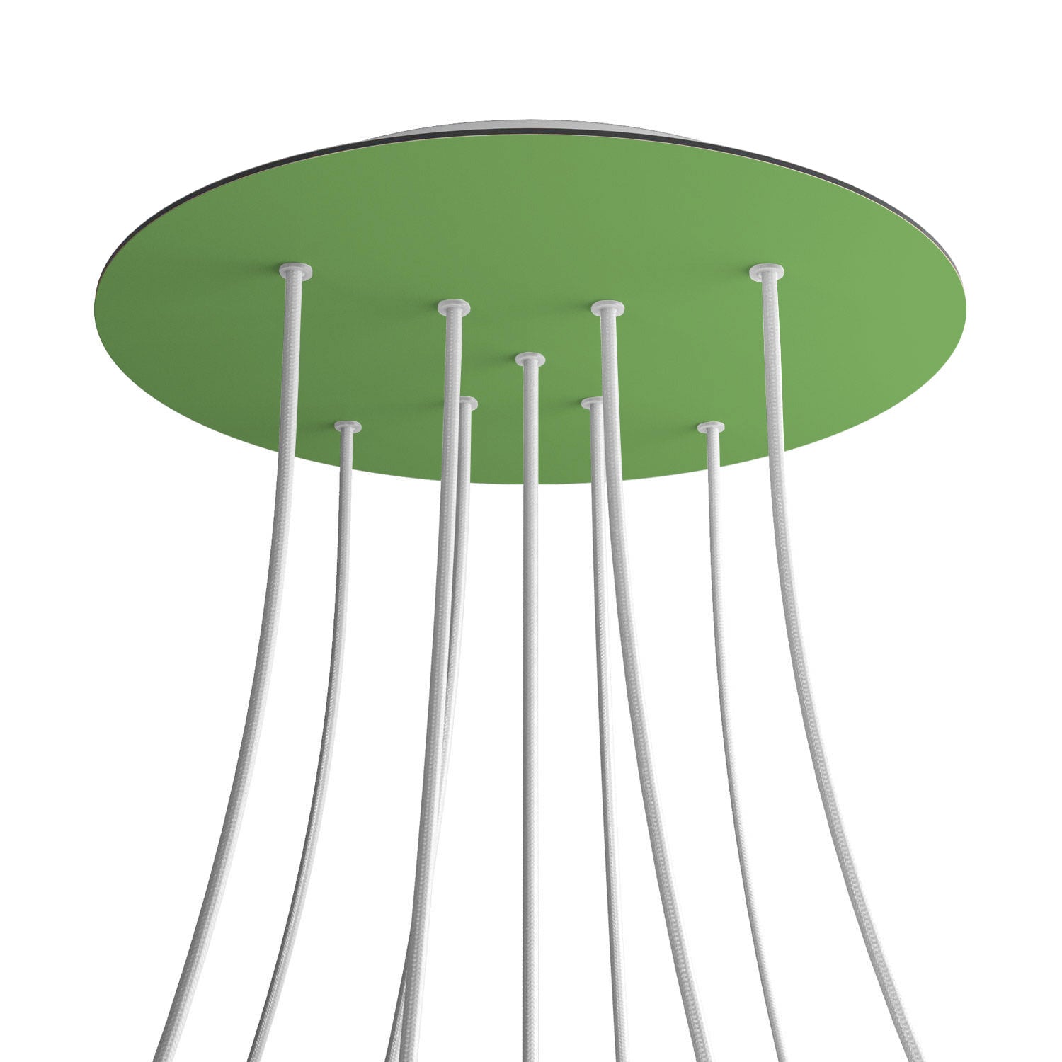 Rosone XXL Rose - One rotondo, diametro 400 mm con 9 fori a X e 4 fori laterali - Verde prato - Creative Cables
