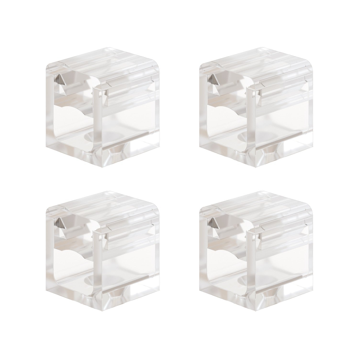 Set 4 Cube Clip Trasparente - Mini fissaggio a parete per cavo tessile - Creative Cables