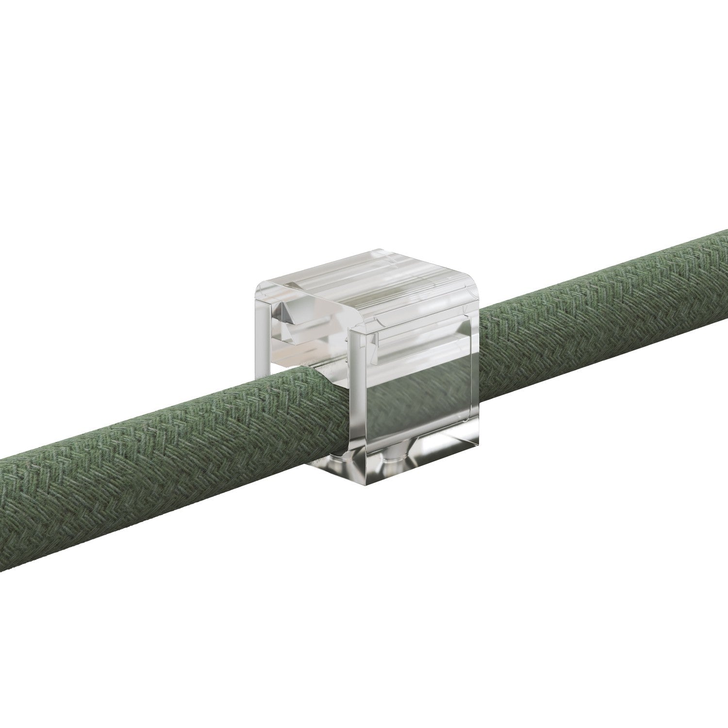 Set 4 Cube Clip Trasparente - Mini fissaggio a parete per cavo tessile - Creative Cables