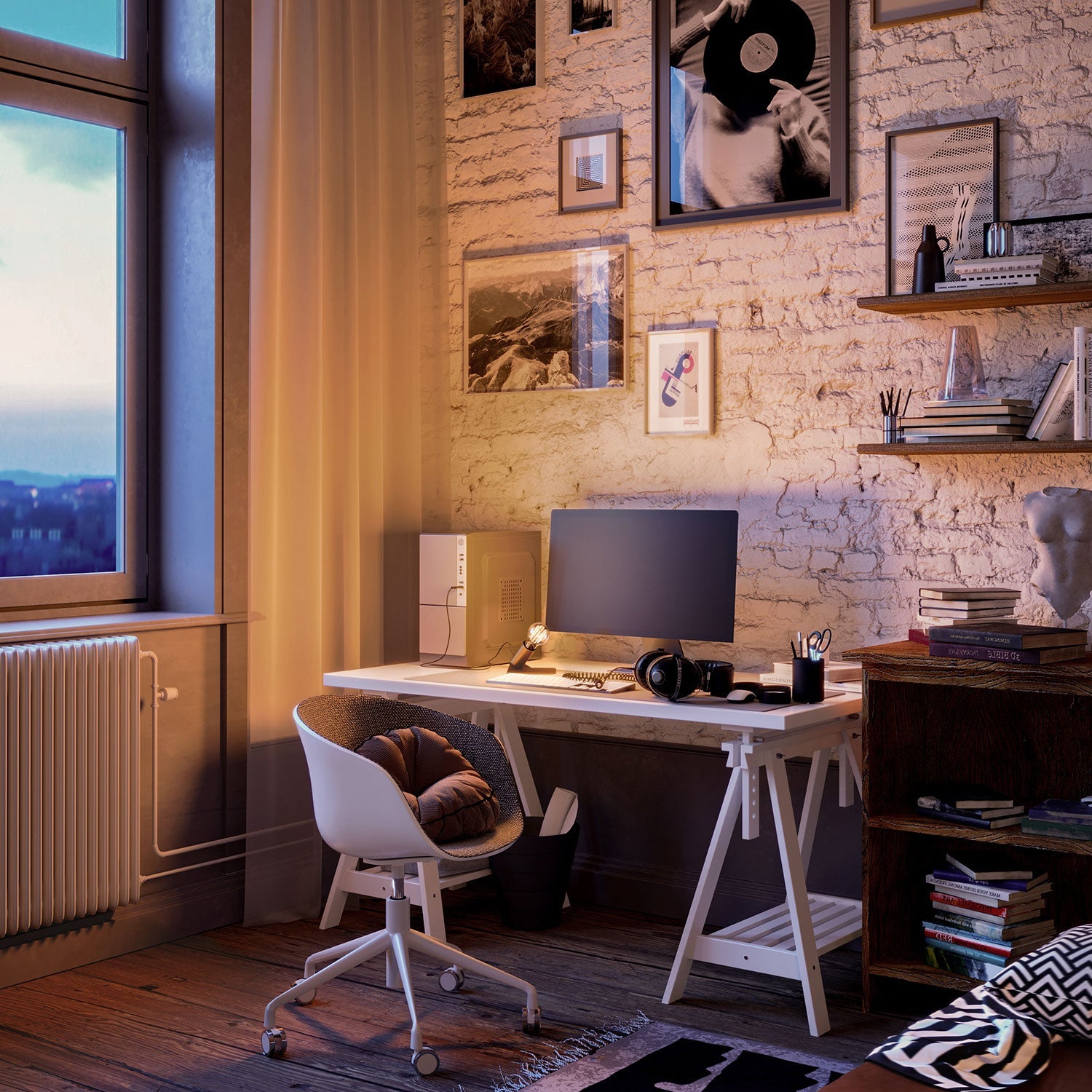 SI! Lampada da tavolo a 5V con lampadina A60 e base metallica - Bronzo satinato