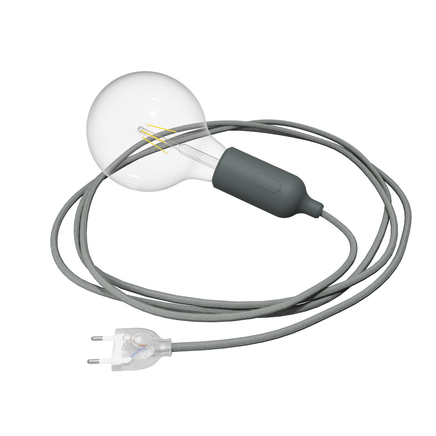 Snake Lampada in silicone con interruttore e spina - Grigio