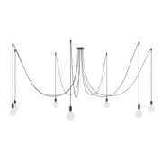 Spider - Multiple pendant lamp with 7 drops, metal finish - Black pearl