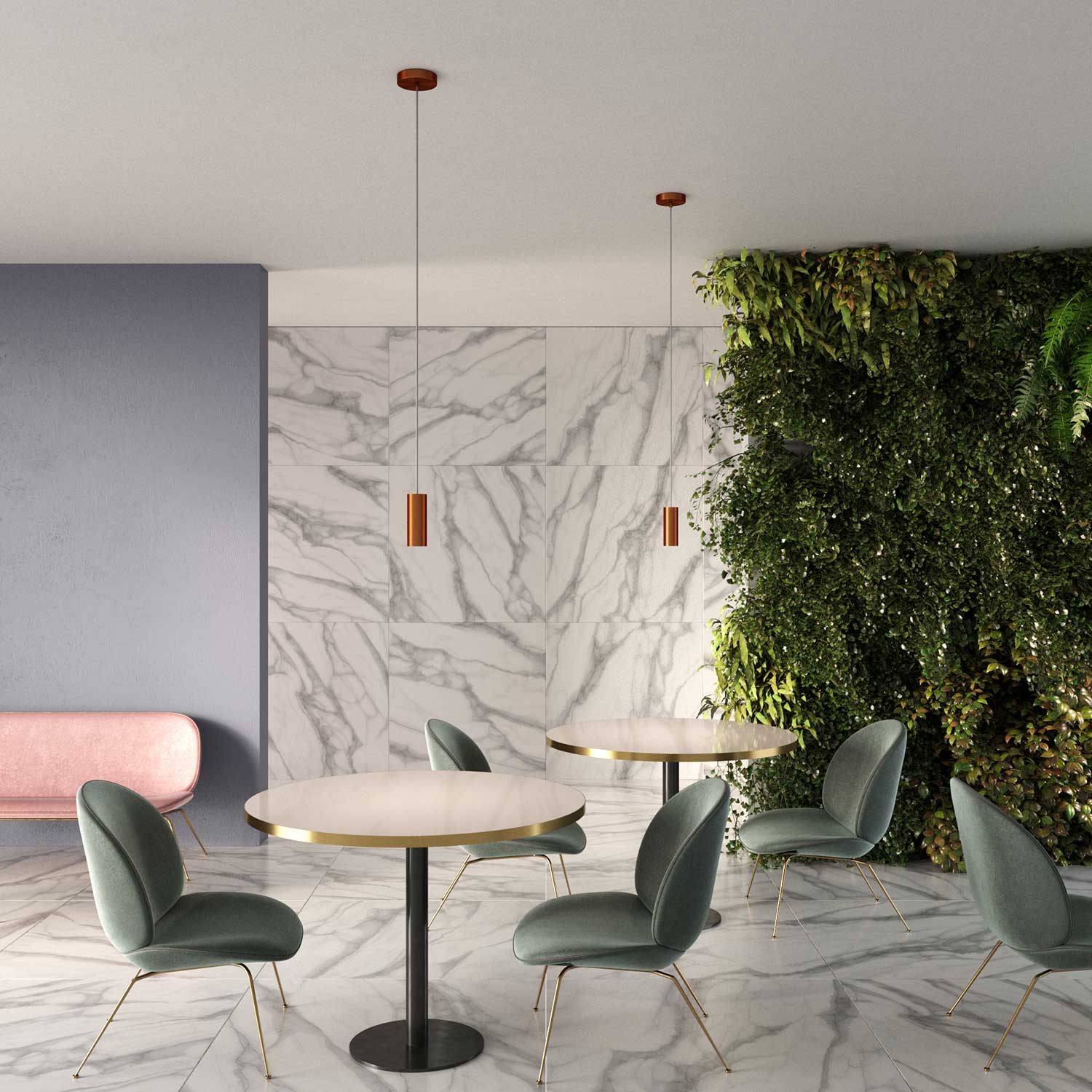 Tub-E14, tubo in metallo per faretto con portalampada doppia ghiera E14 - Rame satinato