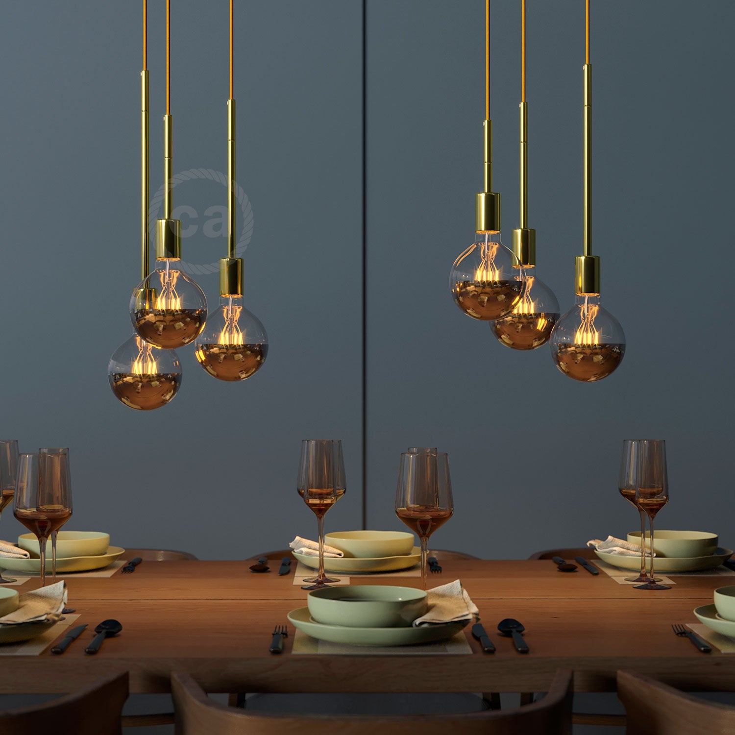 Tubo di estensione in metallo per lampade a sospensione o da tavolo - Ottone